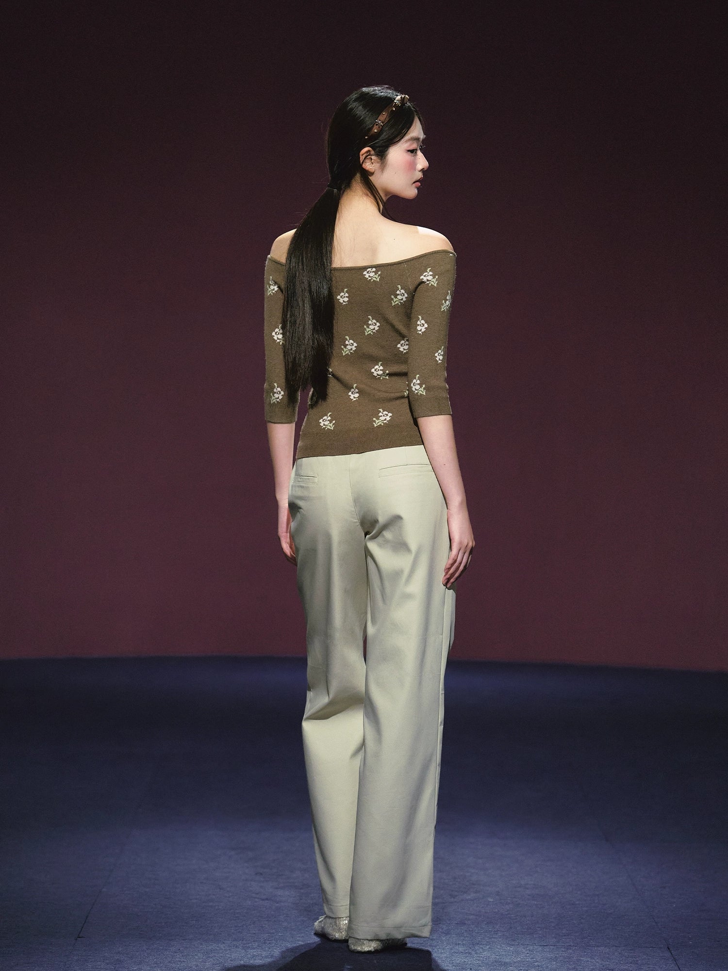Double-Waistband Two-Piece Straight-Leg Pants