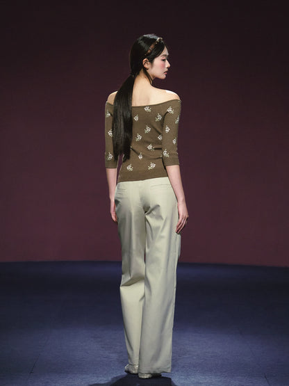 Double-Waistband Two-Piece Straight-Leg Pants