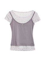 Floral Mesh Layered Top Set