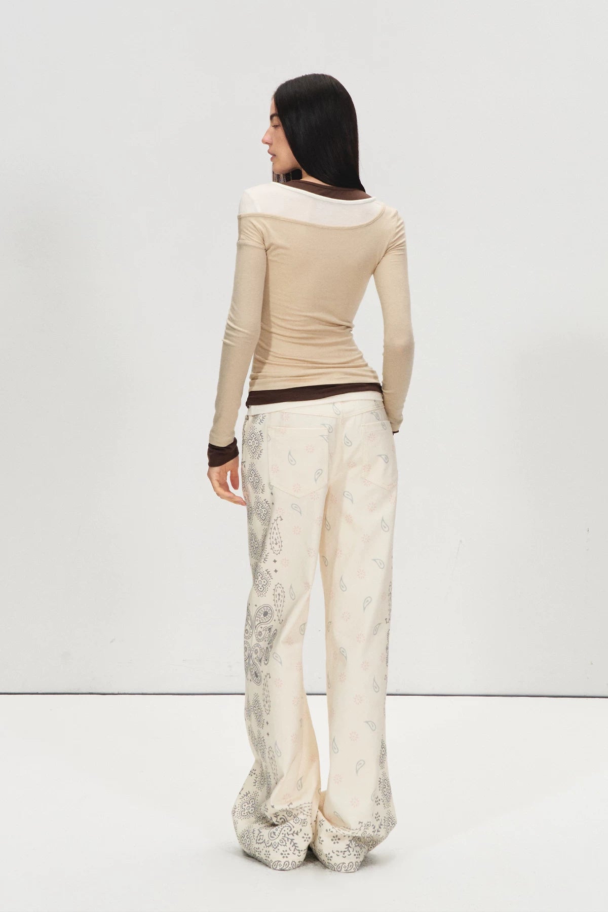 Lyocell Wool Colorblock Layered Base Top