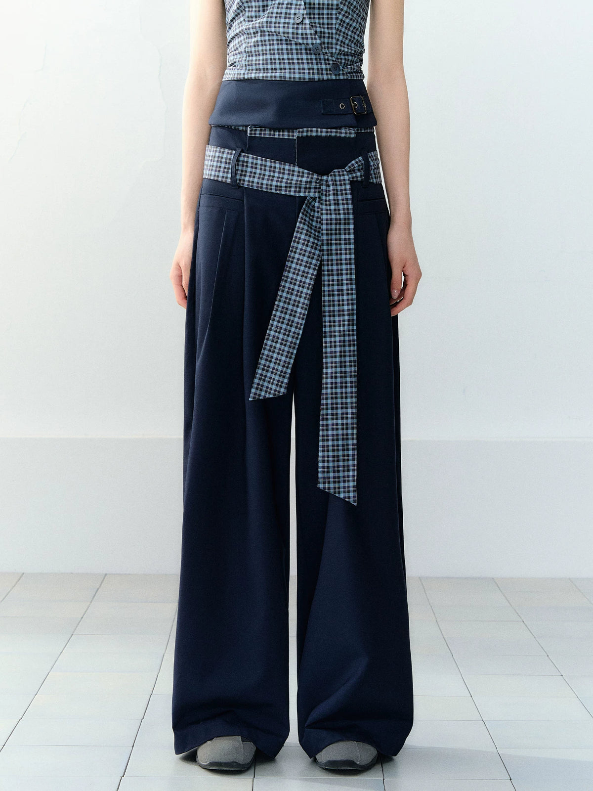 Navy Blue Halter Top &amp; Pants Set
