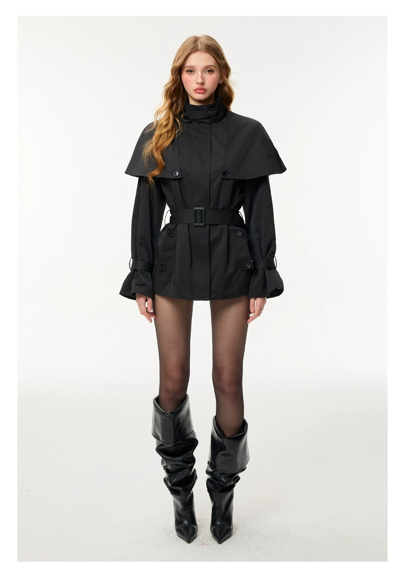 Classic Detachable Cape Trench Coat