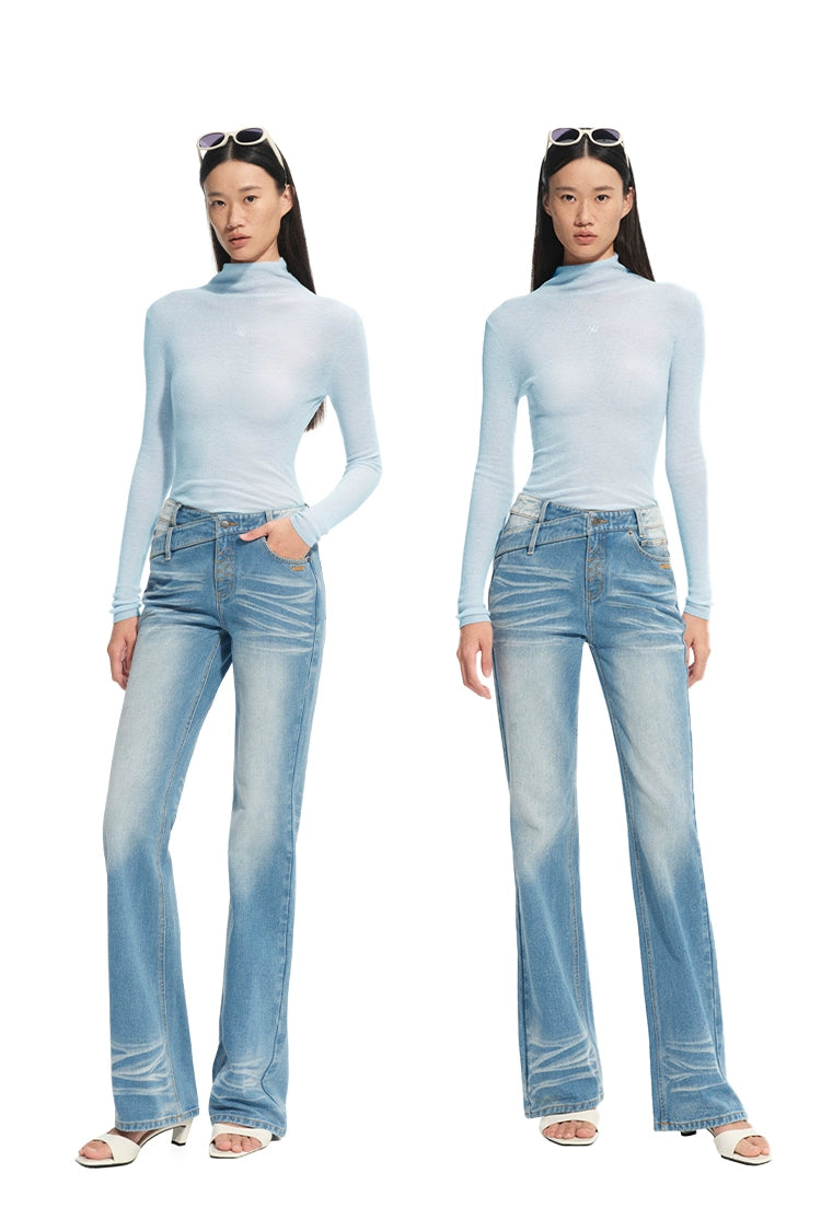 +5CM N2 Smiling Straight Denim Pants