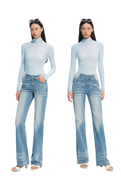 +5CM N2 Smiling Straight Denim Pants