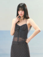 Polka Dot Halter Camisole Top & Skirt Set