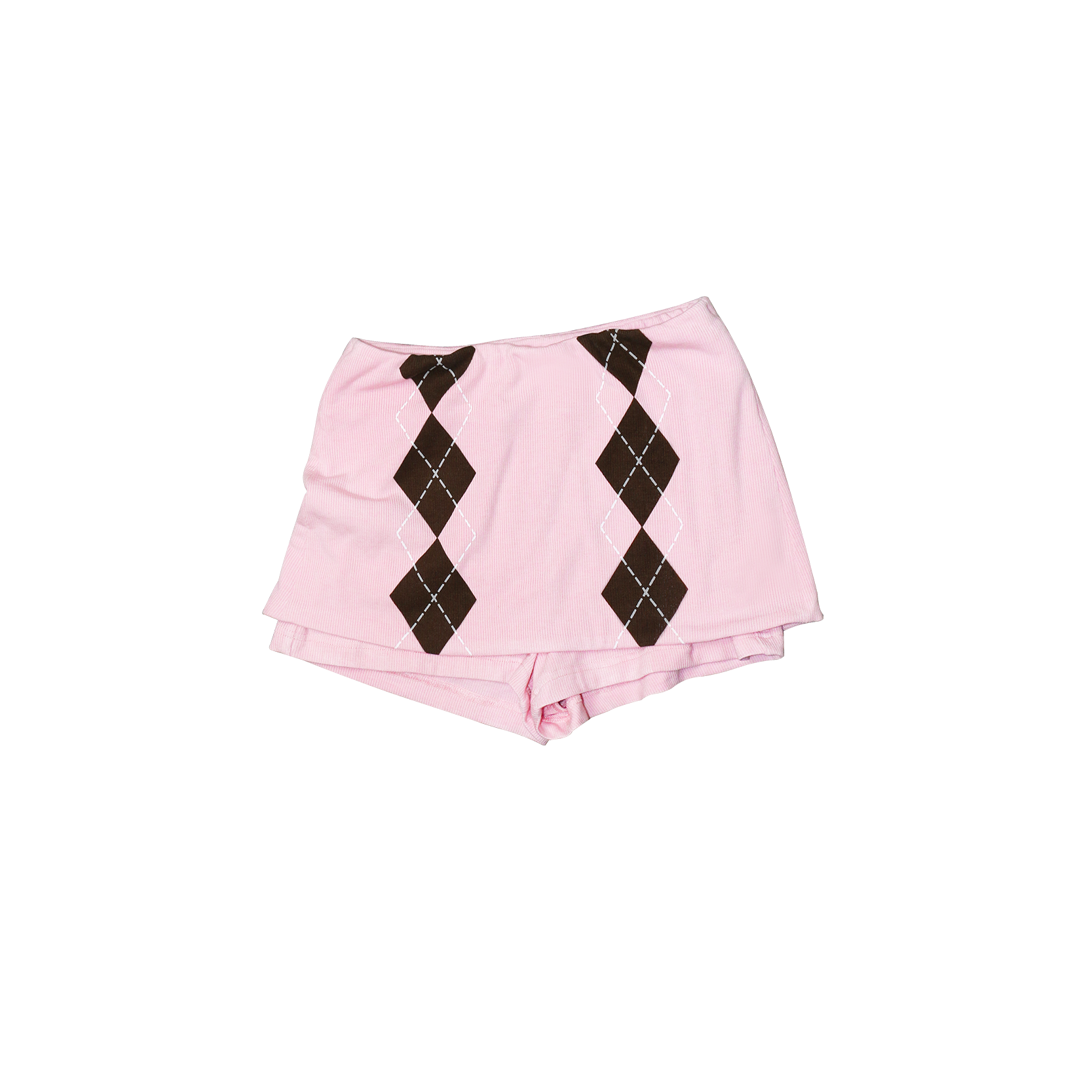 Pink Argyle Knit Top &amp; Shorts Set