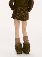 Brown Vintage Polka Dot Mini Skirt