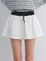 Ruffle Tie Pleated Skirt
