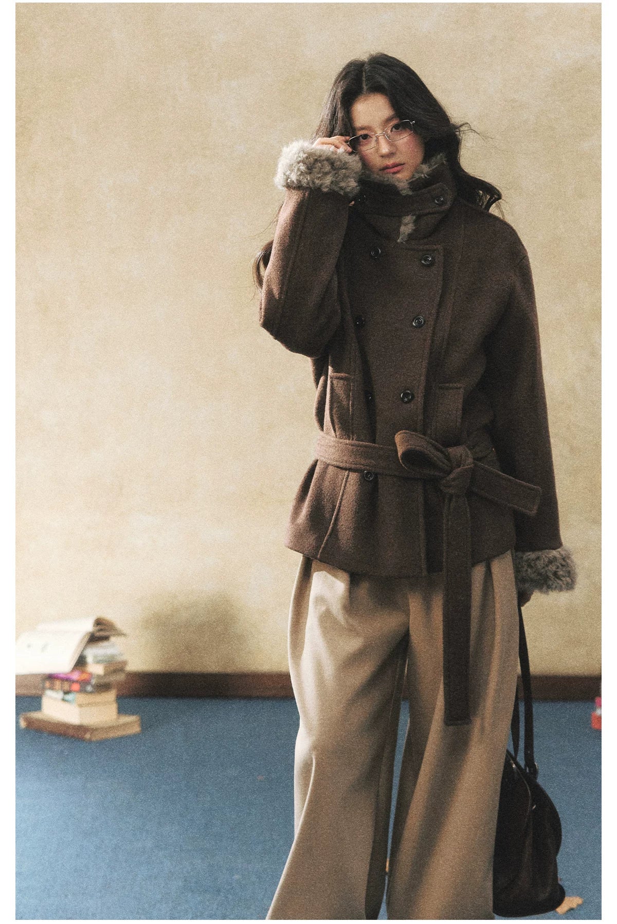 Double-Breasted Fur Coat