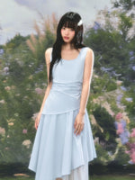 Asymmetrical Square-neck Dress