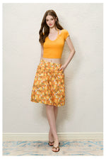 Orange & Blue Halter Layered T-Shirt