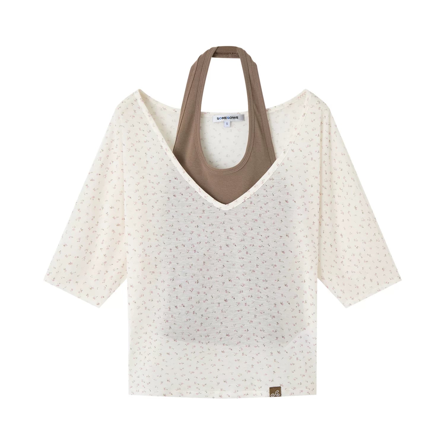 Sheer Layering Half Sleeve T-shirt