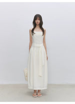Pleated Tie Cami Dress