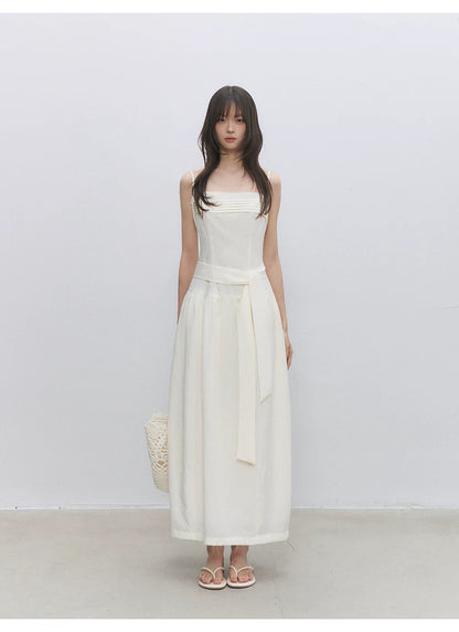Pleated Tie Cami Dress