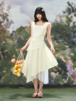 Asymmetrical Square-neck Dress