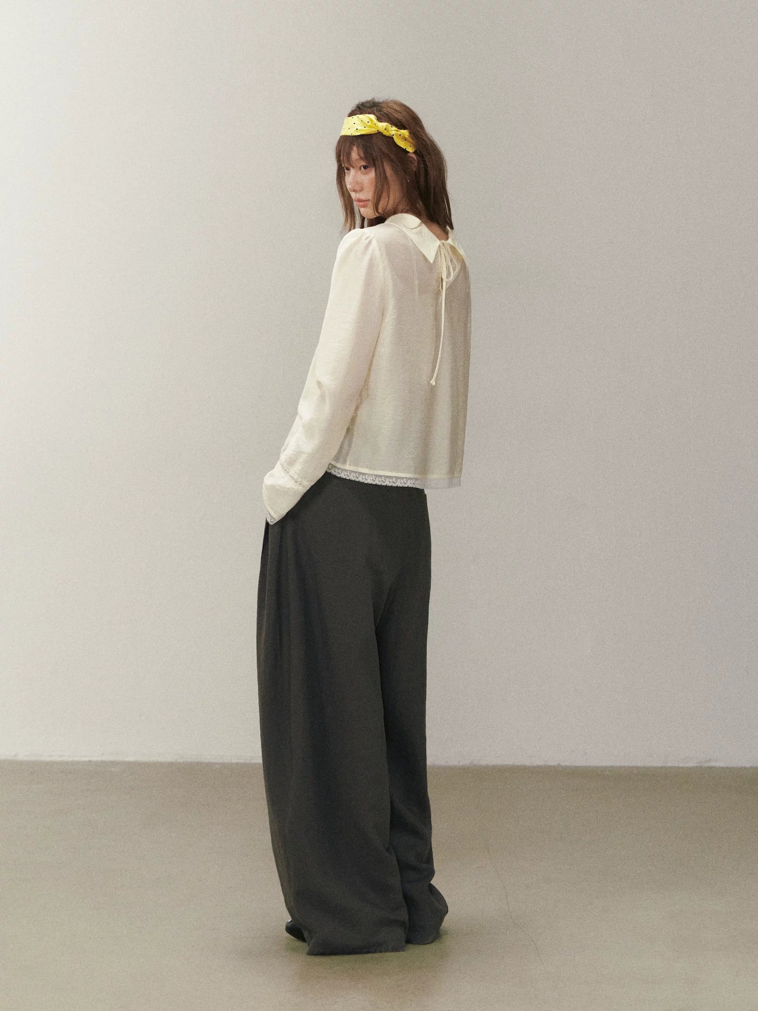 Draped Puff Sleeve Blouse