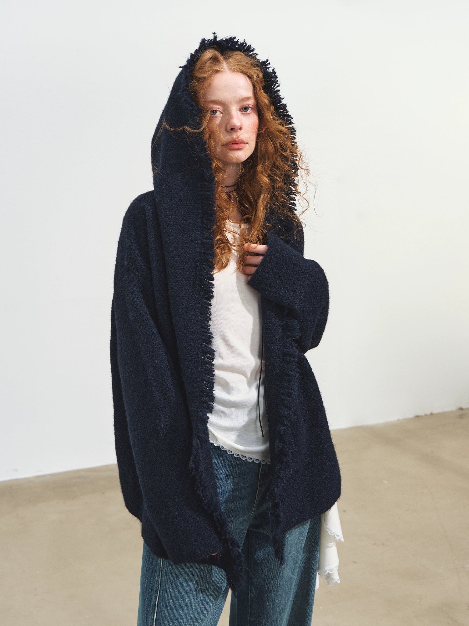 Tassel Hooded Cardigan