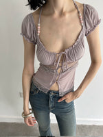 Light Lace Panel Beaded Cardigan