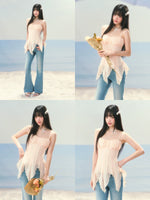 Asymmetrical Chiffon Corset Top