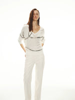 Chain Print V-Neck Cover Top