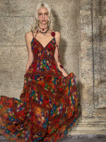 Ruffled Chiffon Slip Dress