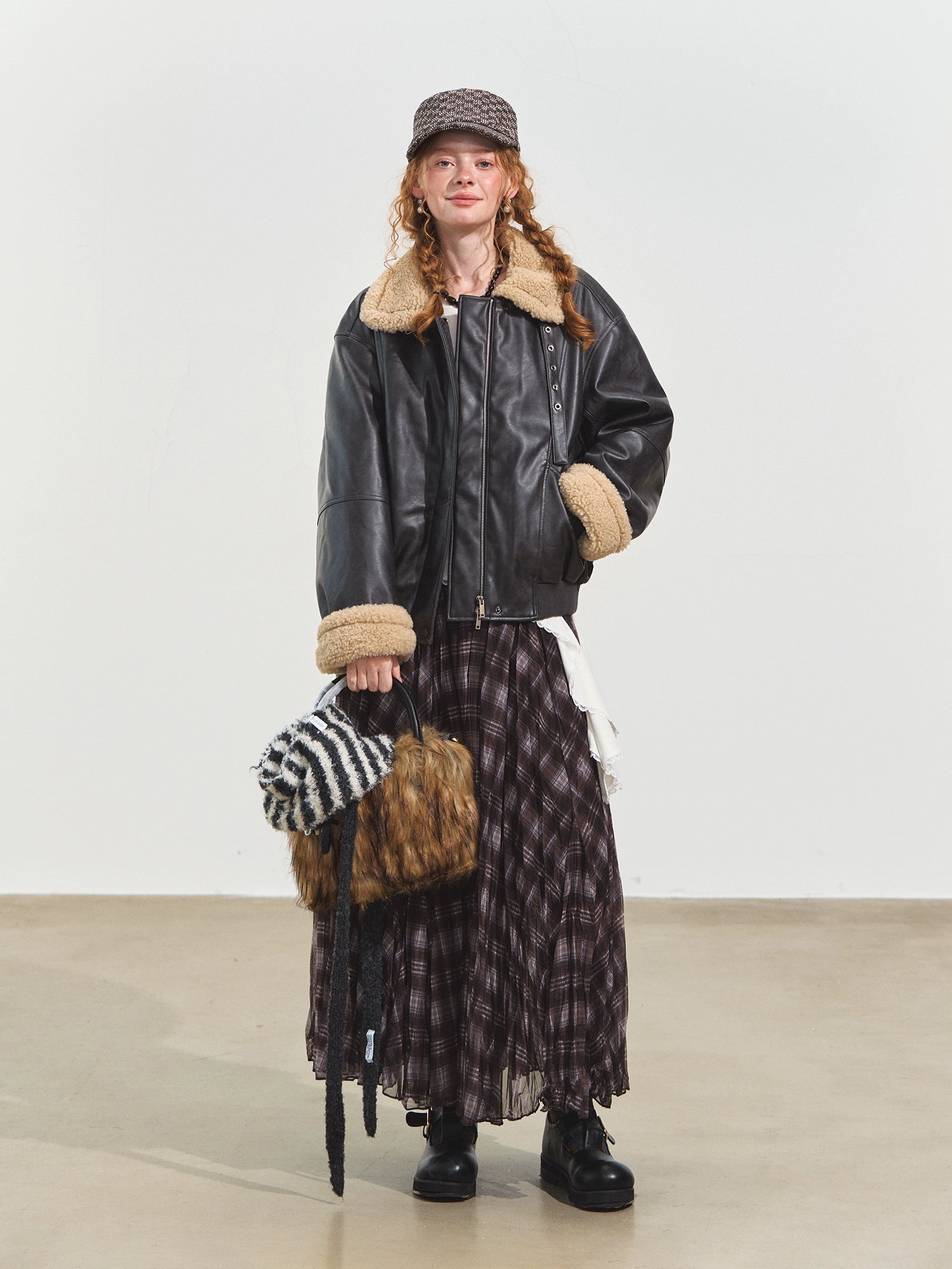Black Shearling Moto Jacket