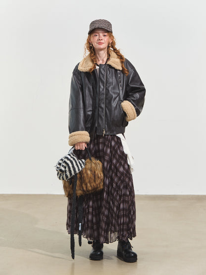 Black Shearling Moto Jacket