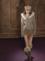 Corduroy Wide-Waist Mini Skirt