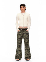Camo Flared Wide Pants