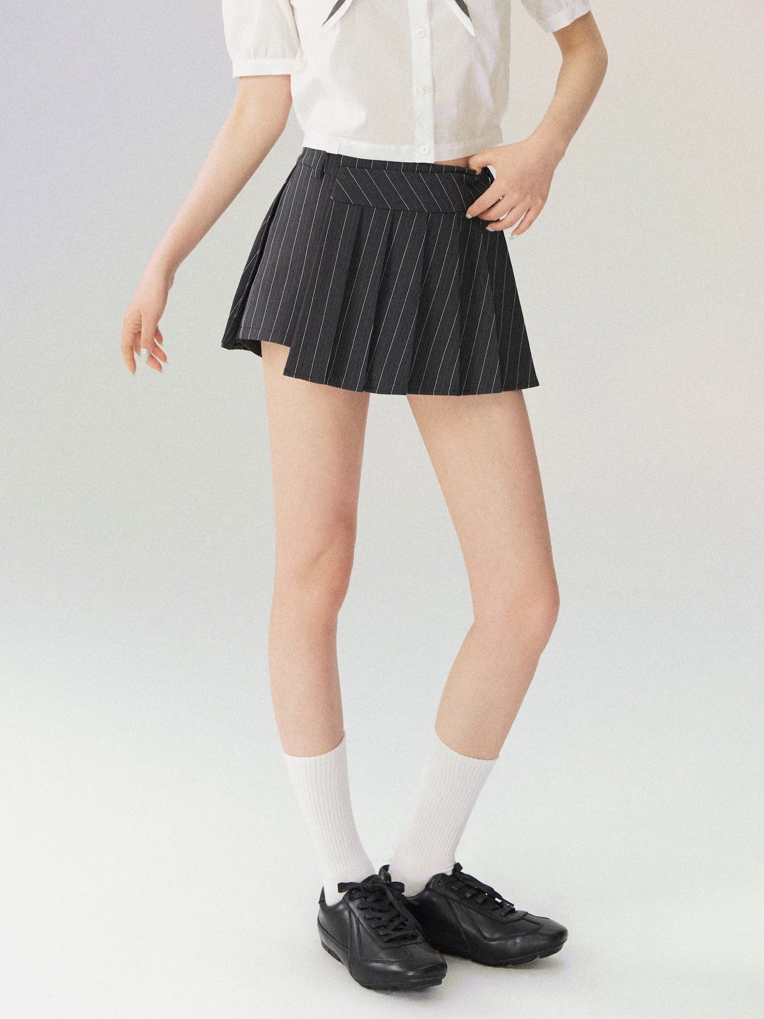 Striped Preppy Pleated Skort