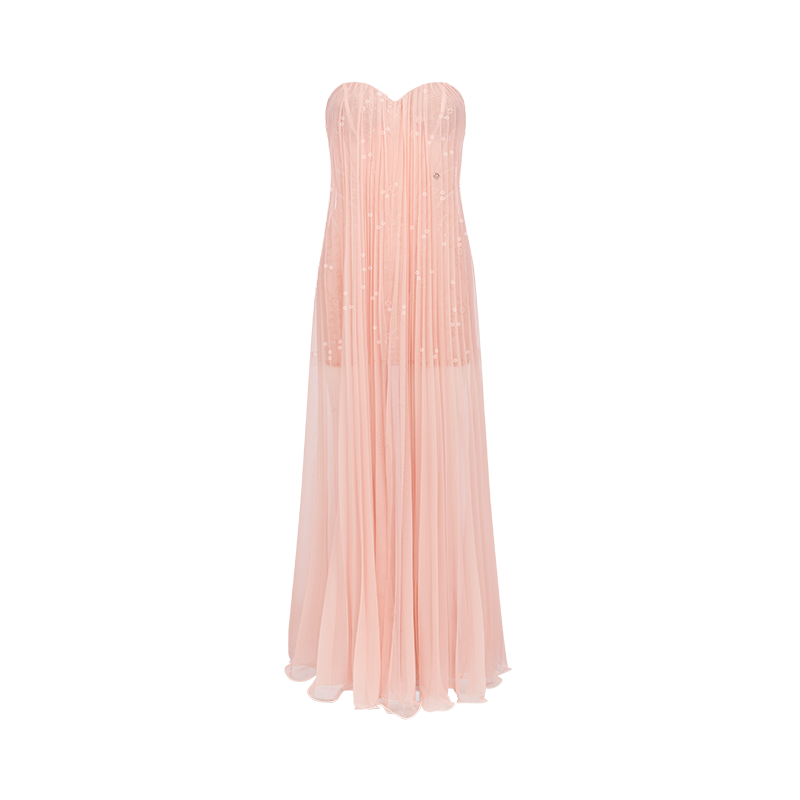 Thea Strapless Mesh Backless Dress