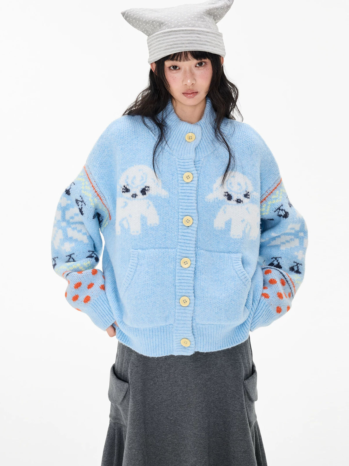 Fair Isle Sheep Knit Cardigan