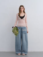 Colorblock Layered Knit Top