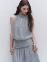 Lyocell Bubble Halter Top & Skirt Set