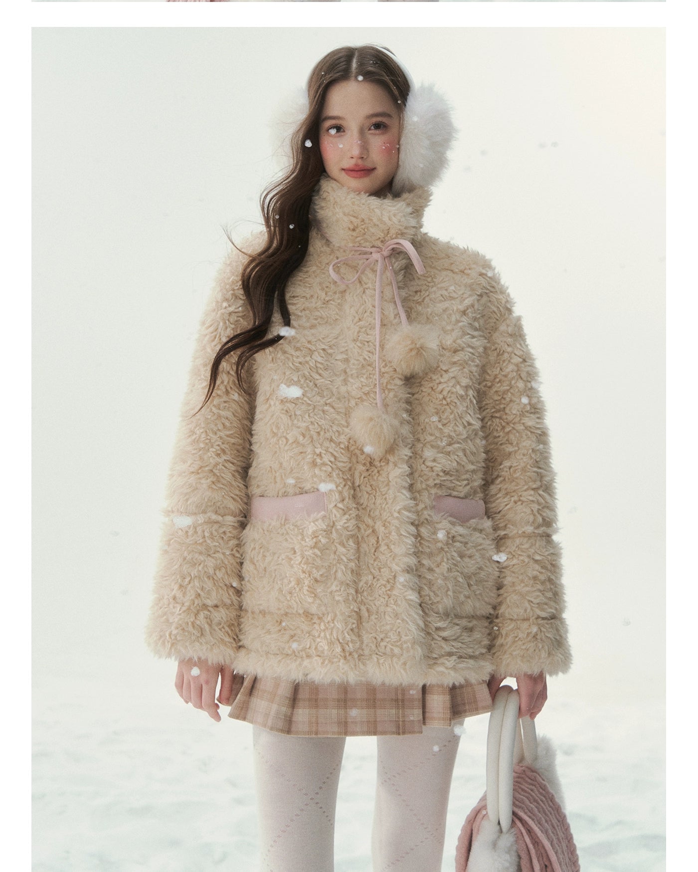 Pink &amp; Blue Reversible Faux Shearling Coat