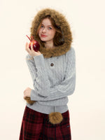 Cable Knit Hooded Sweater