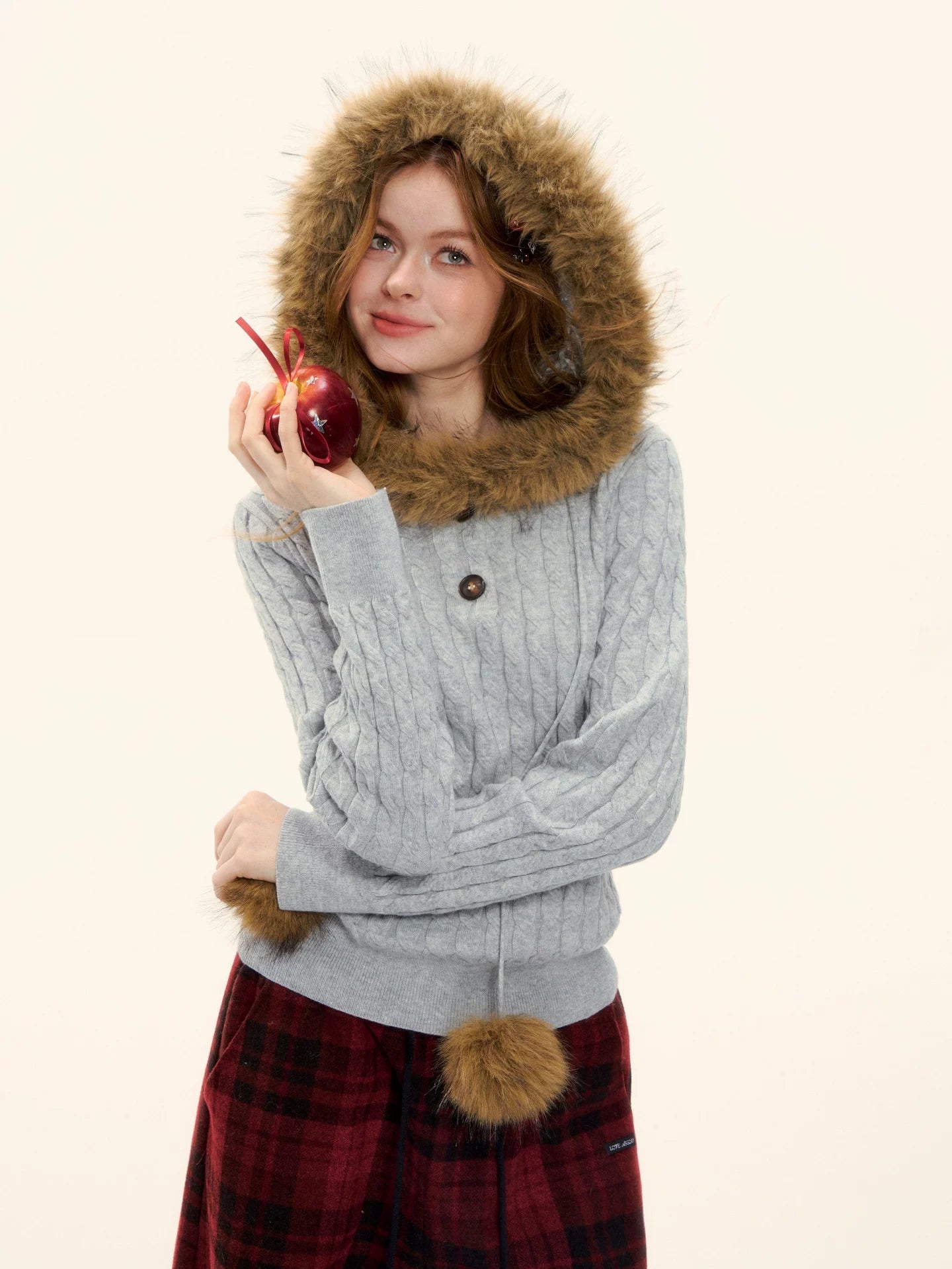 Cable Knit Hooded Sweater