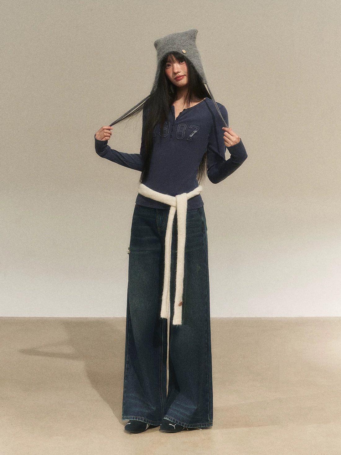 Vintage Straight Wide-Leg Jeans