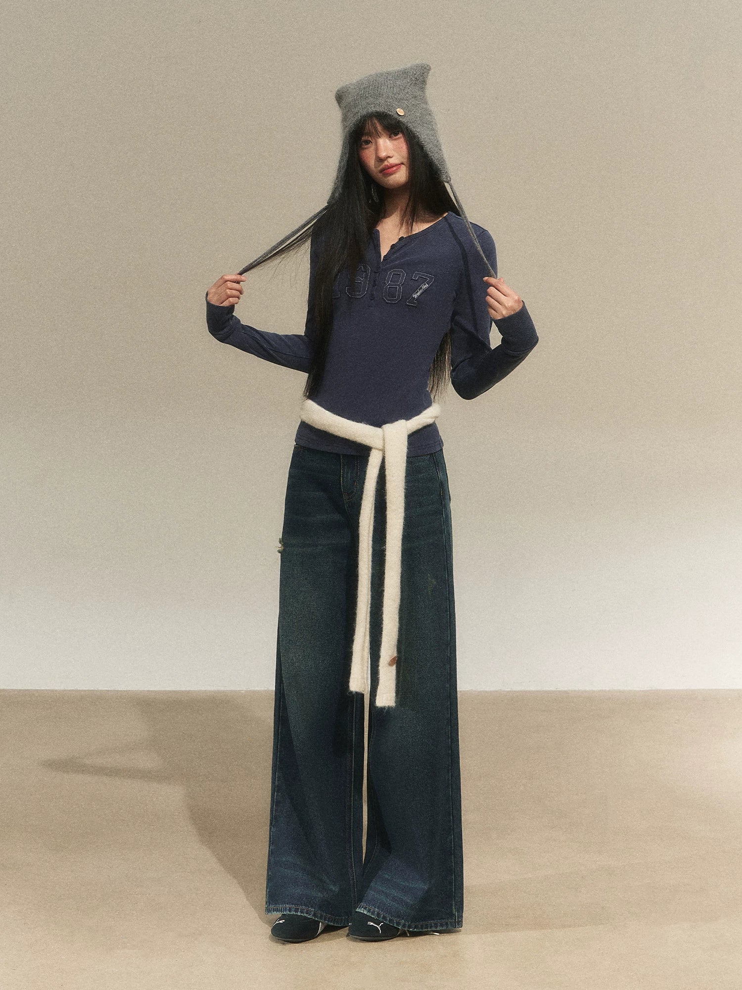 Vintage Straight Wide-Leg Jeans