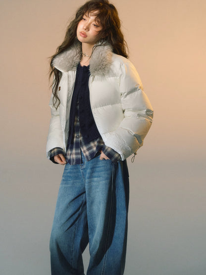 Fur-Trim Short Puffer