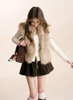 Faux Fur Stand Collar Vest