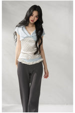 Lace Polka Halter Set