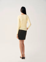 Yellow Cross Twist Knit Top