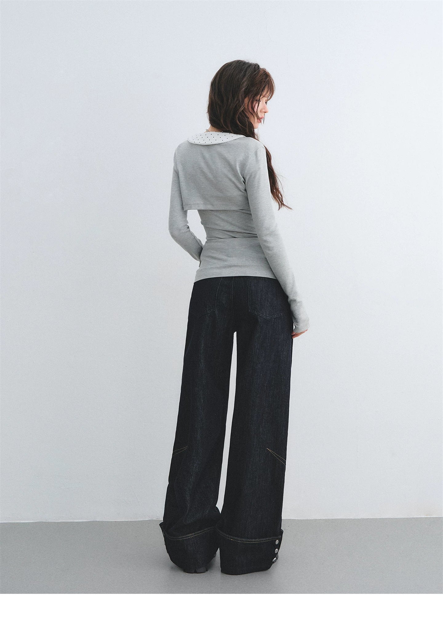 Red Waist Wide-Leg Pants