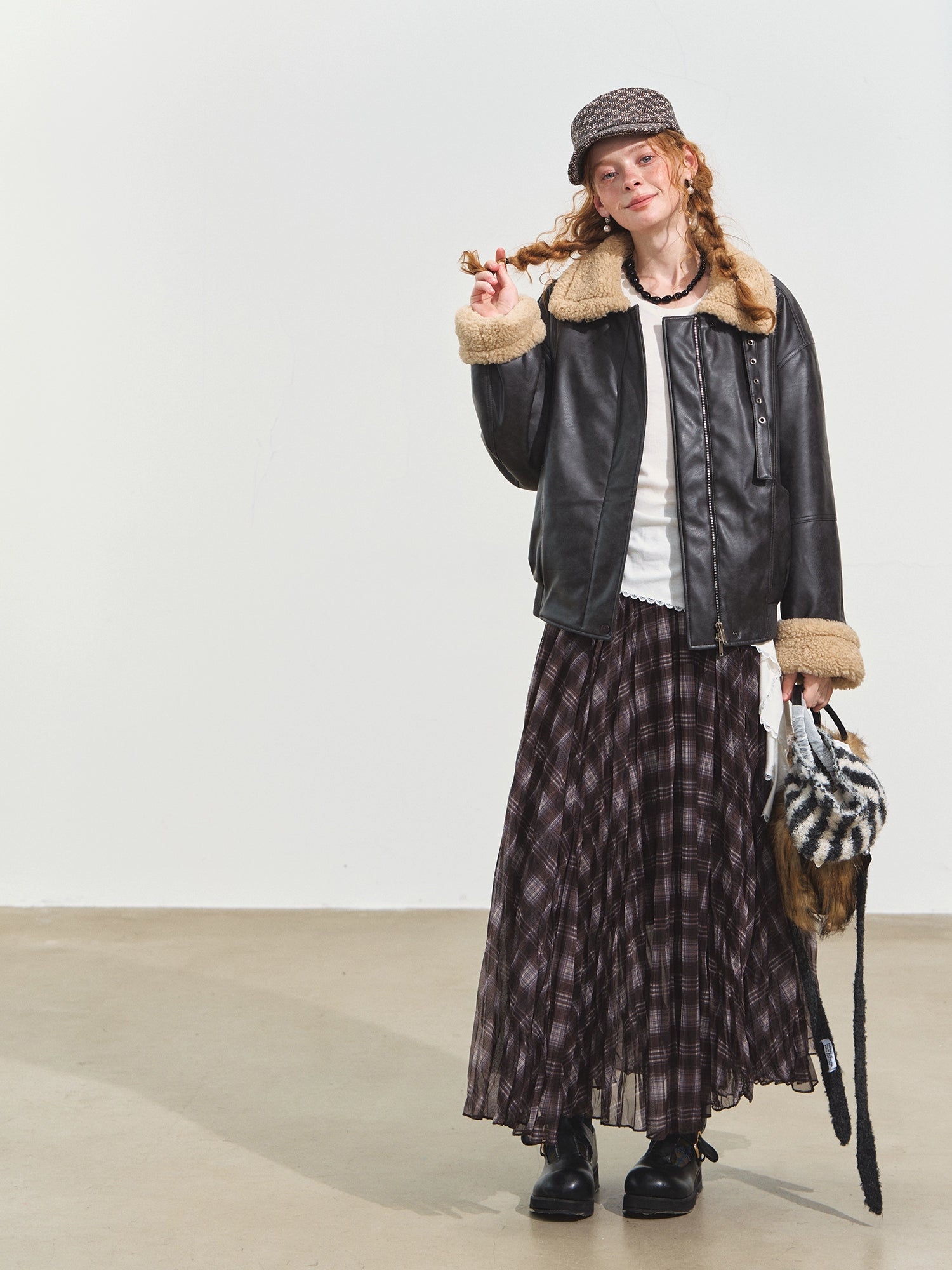 Black Shearling Moto Jacket