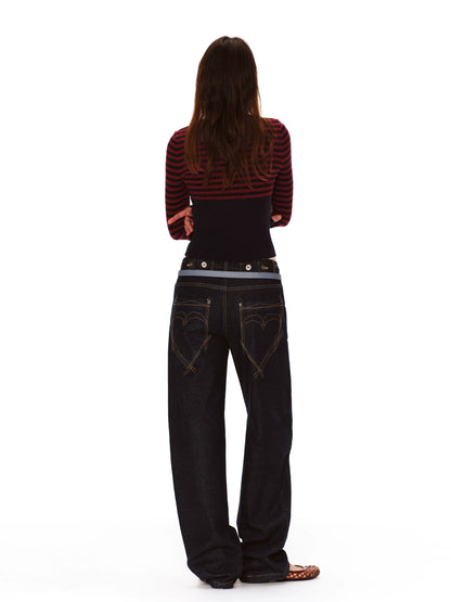 Contrast Pocket Jeans