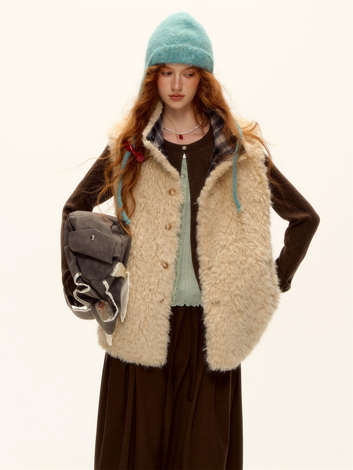 Contrast Layered Knit Cardigan