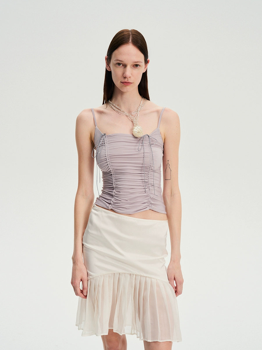 Drawstring Ruched Slim Cami