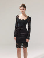 Satin Lace Bodycon Dress