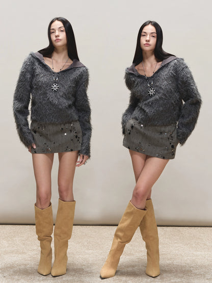 Sequin Low-Rise Bodycon Mini Skirt